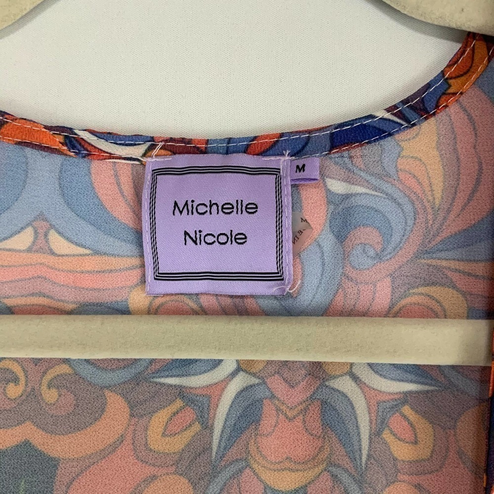 MICHELLE Nicole Fringe Kimono Swim Cover Up Size M - Picture 4 of 5